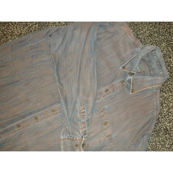 Haupt Germany Shirt Mens XL Blue Tinted Denim Chambray Button Down Long Sleeve - Picture 1 of 14